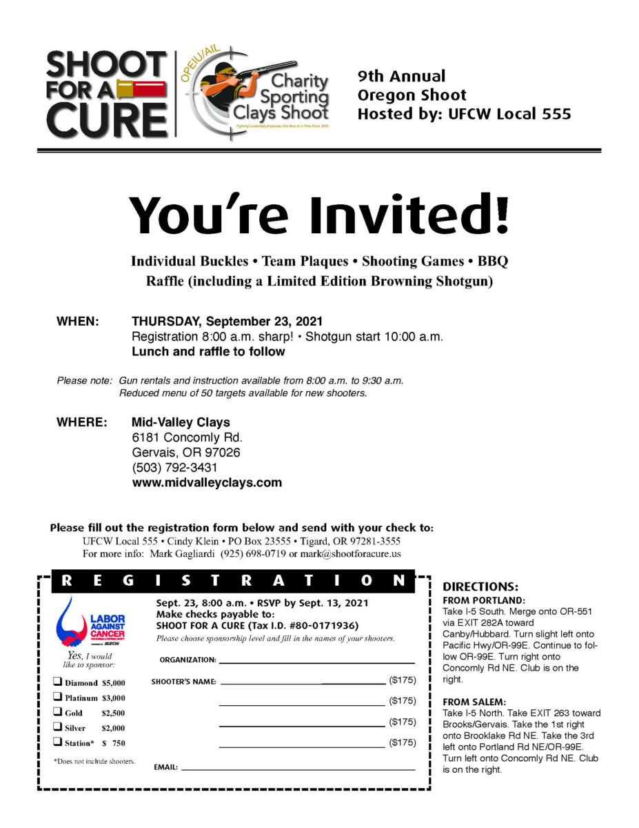 Shoot For A Cure Benefit Tournament - Mid-Valley Clays & Shooting School